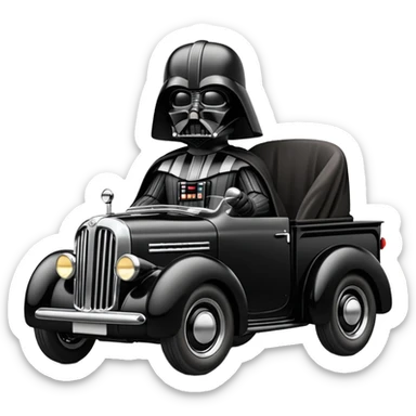 Darth Vader driving 1951 Jowett Bradford pickup hot rod concept  sticker