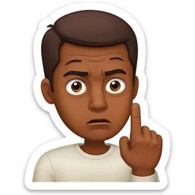 The disgruntled man shakes his finger sticker