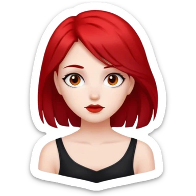 girl hair color red and black sticker