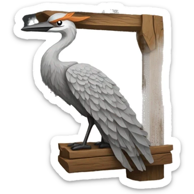 medieval wooden crane into stone quary sticker