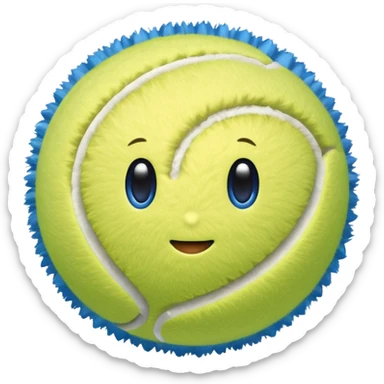 full blue tennis ball sticker