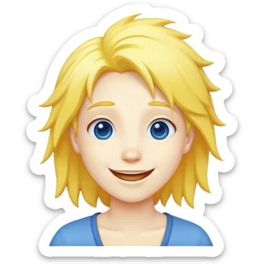 Joy blue character with yellow hair sticker