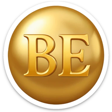Create a golden ball emote using the initials B, E. From Belle Essence (name of a clothing shop) sticker
