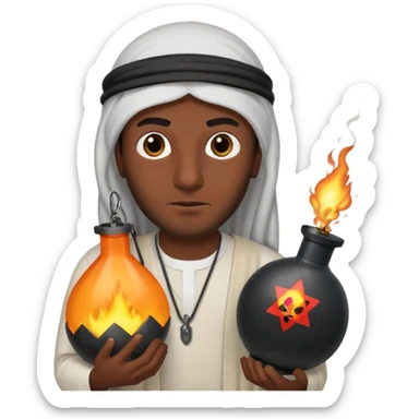 Arab man with bomb sticker