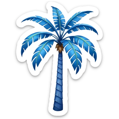 Blue palm tree sticker
