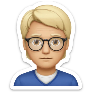 Man metis glasses blond hairs sticker