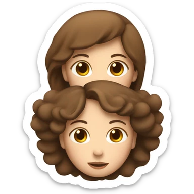 Lesbian cuddles brown hair soft sticker