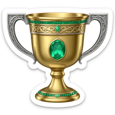 Chalice of Wisdom — silver cup + emerald rim sticker