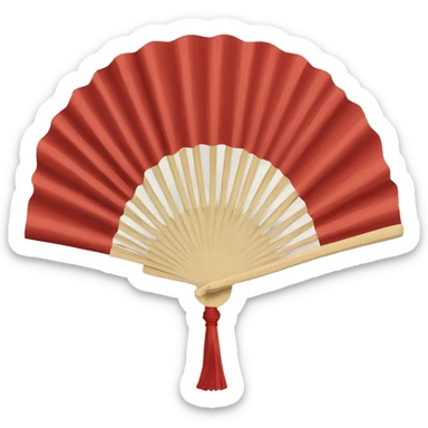 Hand Folding fan  sticker