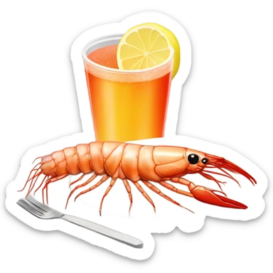 shrimp with cocktail sauce and lemonade  sticker