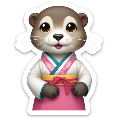 An Korean hanbok otter sticker