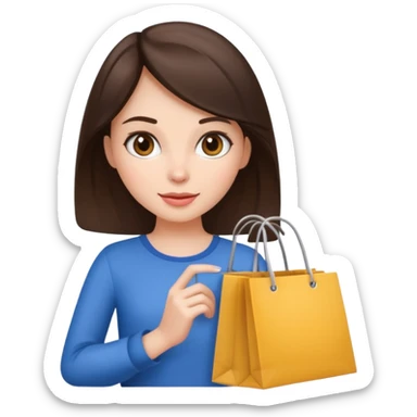 Girl shopping brunette sticker