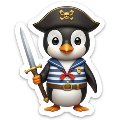 sailor pirate penguin sticker