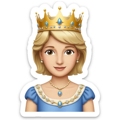 standing, Princess Diana with a crown sticker