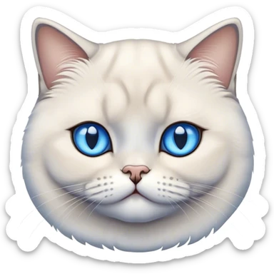 British Shorthair cat cream, blue eyes sticker