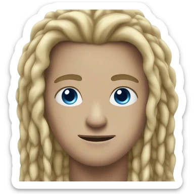 White man blonde dreadlocks blue eyes  sticker