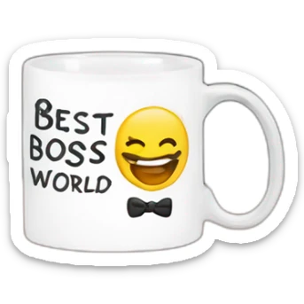 best boss in the world lettering mug sticker