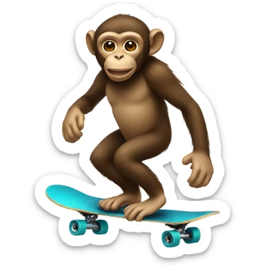 Monkey riding skateboard  sticker