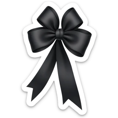 black ribbon looped for remembrance sticker