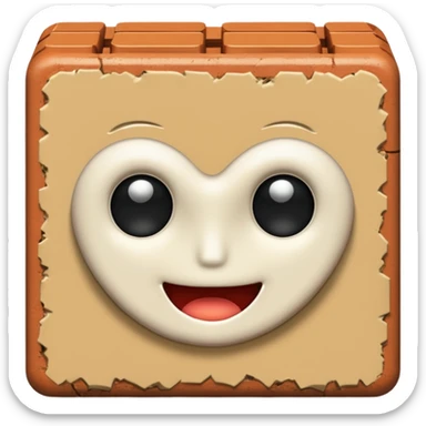 a fuzzy brick sticker