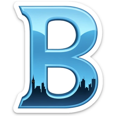 Genera la letra R tipografía gothan ultra en mayúscula de color celeste con un fondo blanco sticker