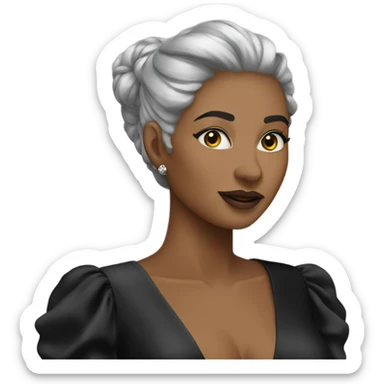 black silk bodycon gown sticker