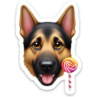 German shepherd dog and lollipop  sticker