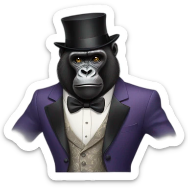 elegant dressed gorilla sticker