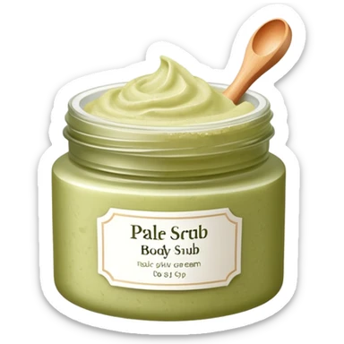 Pale olive Body scrub cream pot  sticker