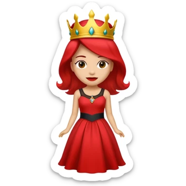 Emoji da Rainha Vermelha da História Alice no país das maravilhas de corpo inteiro  sticker