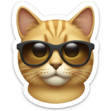 Cat with sunglasses sticker