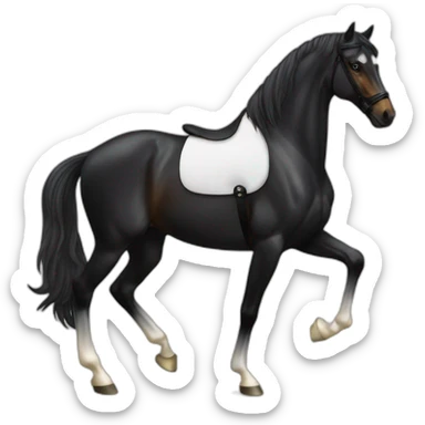 black dressage horse  sticker