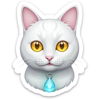 white cat luminous sticker