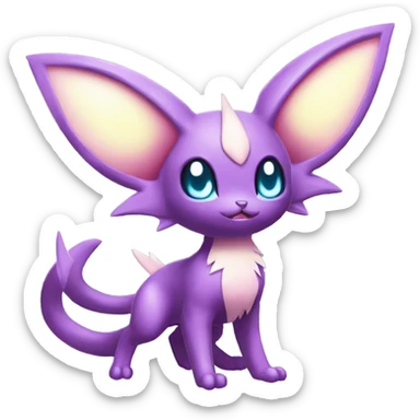 Shiny Dark Noibat-Skitty-Espeon-fusion-hybrid full body sticker