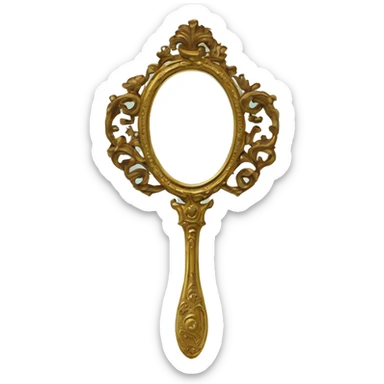 vintage rococo hand mirror sticker