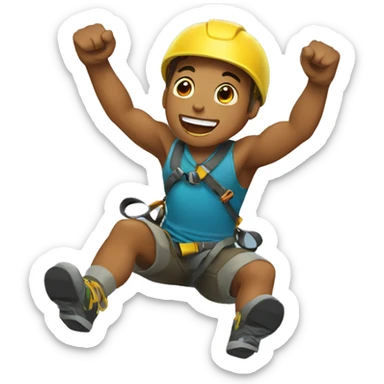 rock climber cheering sticker