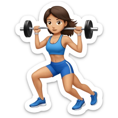 Working out brunette sticker