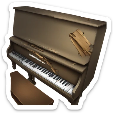 broken piano sticker
