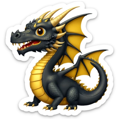 Dragón color negro sticker