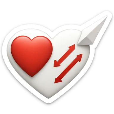 Red heart with white arrow sticker