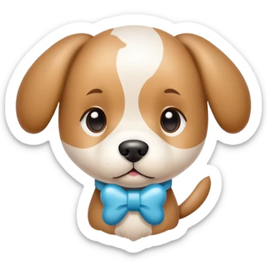 adorable puppy with bandaid and get well soon balloon sticker