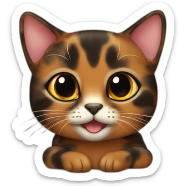 cute tortoiseshell cat sticker