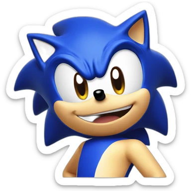 Sonic the hedgehog shcoked sticker