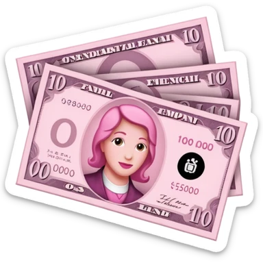 pink single money paper sticker