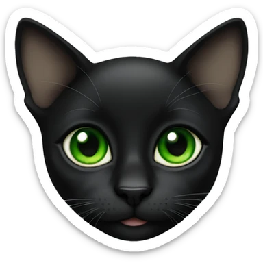 black kitten with green eyes  sticker