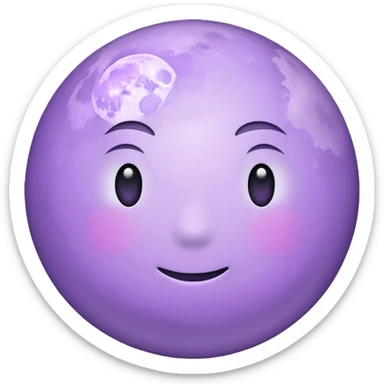 realistic Light purple moon sticker