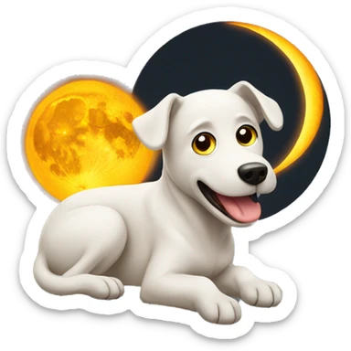 dog watching a solar eclipse  sticker