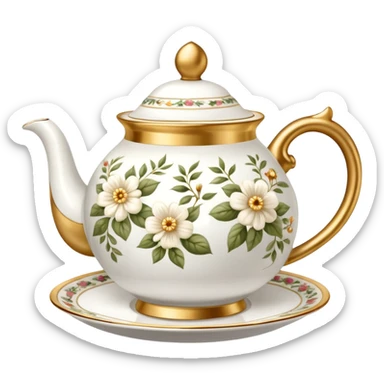 A teapot and teacup set for English afternoon tea. sticker