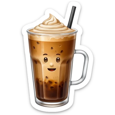 iced coffee with no eyes on the glass  sticker