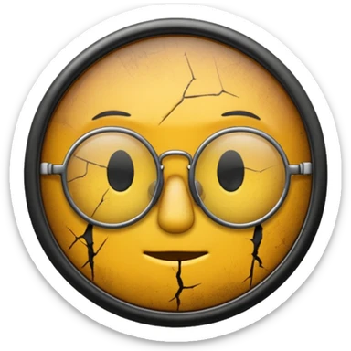 Circle black glasses with a scar without face  sticker